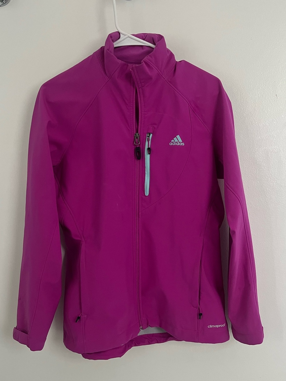 adidas Kids Magenta Rain Jacket with Zip Pockets